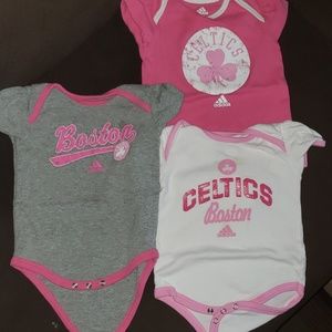 Baby Adidas Boston Celtics onesies